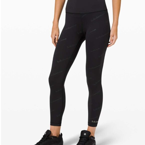 #2 Lululemon Wunder Train HR Tight 25" *Special Ed Embossed Lululemon Black - Picture 4 of 11